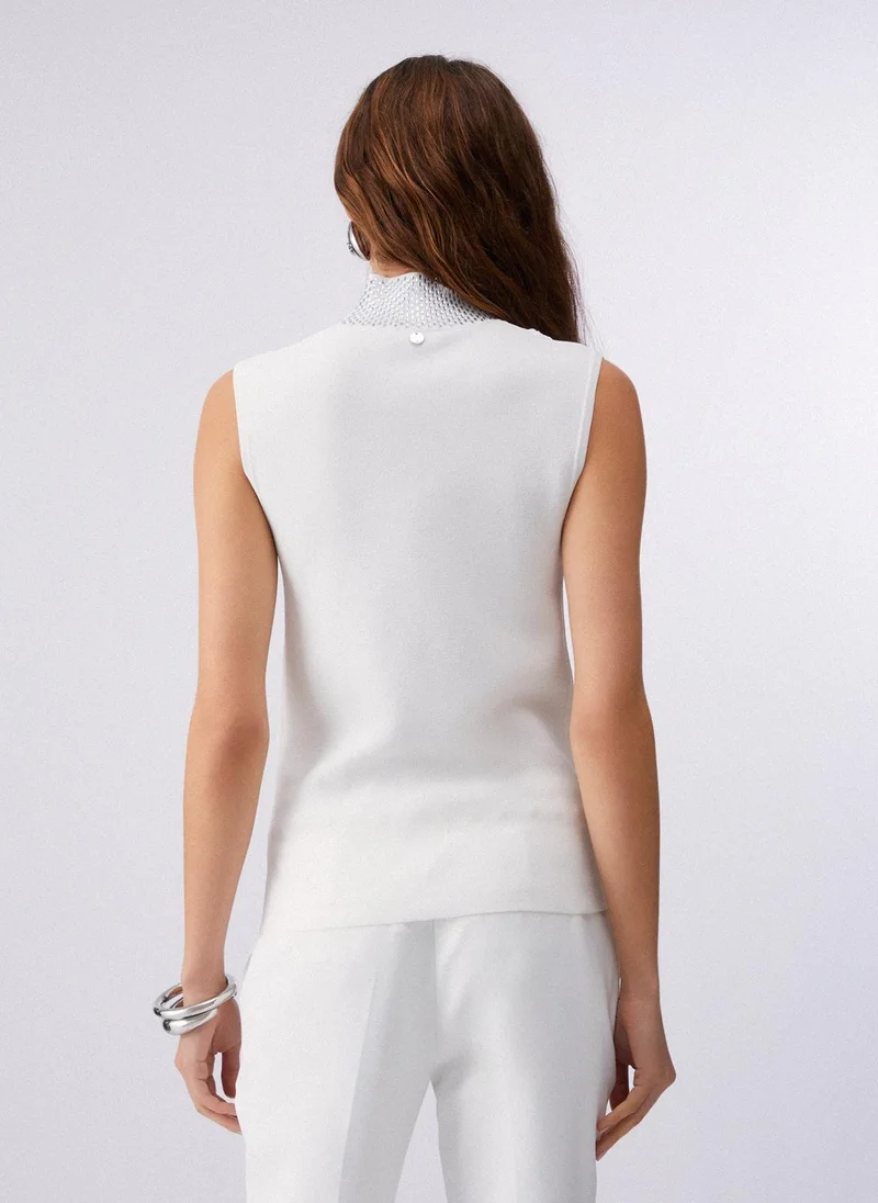 Liu Jo Knit top with rhinestones
